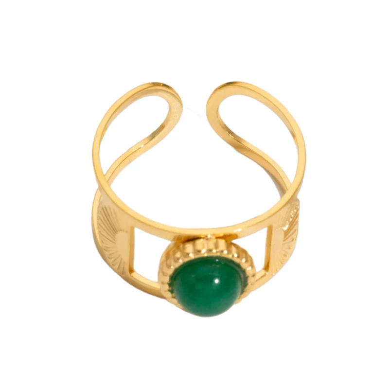 Bague Or Pierre Verte