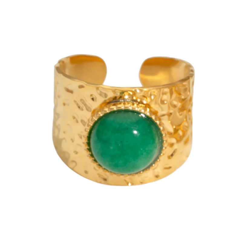 Bague Or Pierre Verte