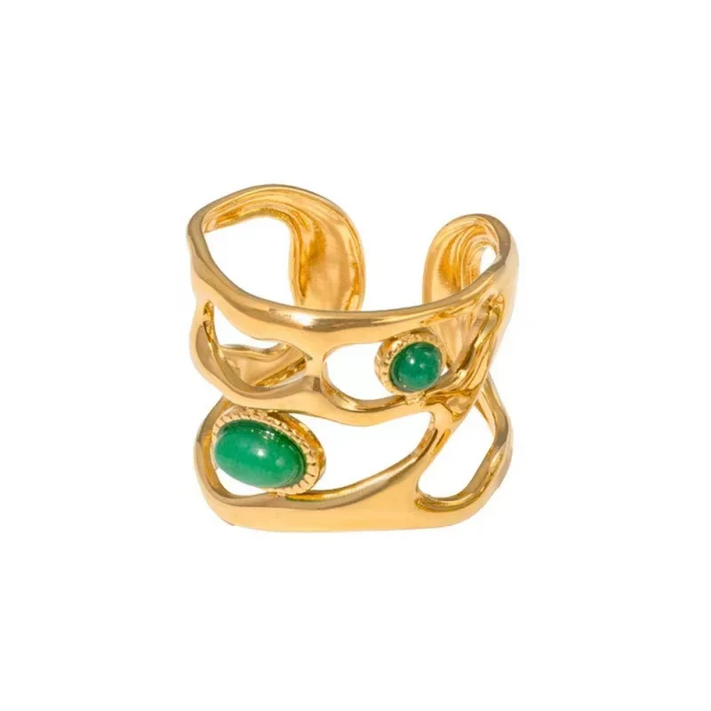 Bague Or Pierre Verte