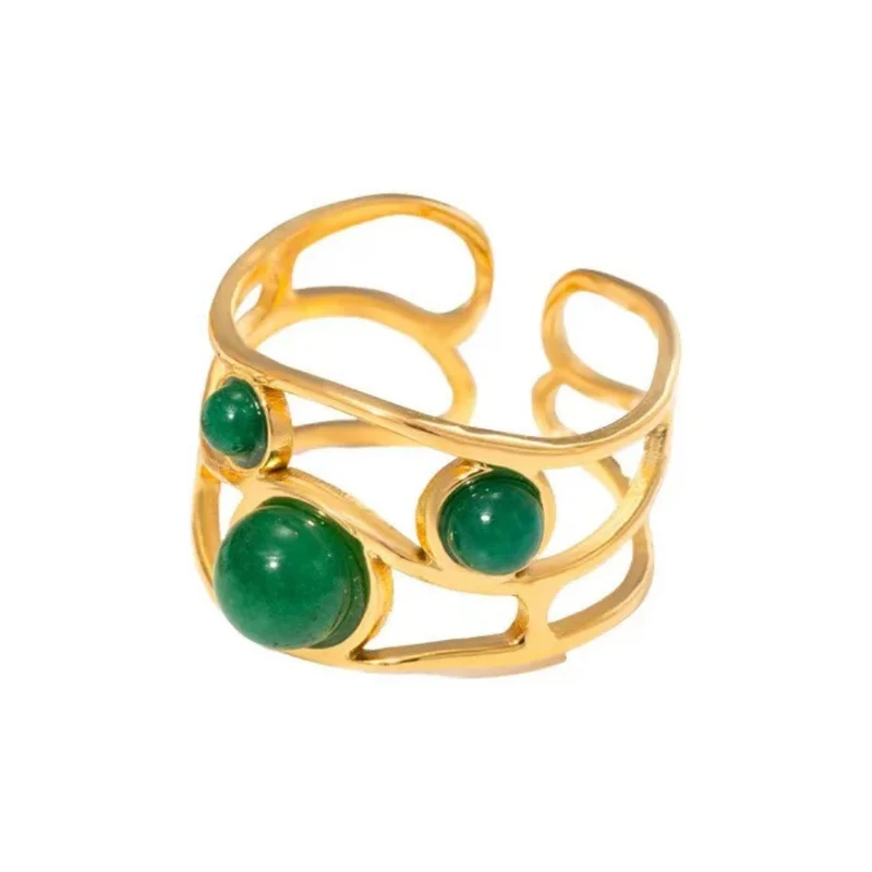 Bague Or Pierre Verte