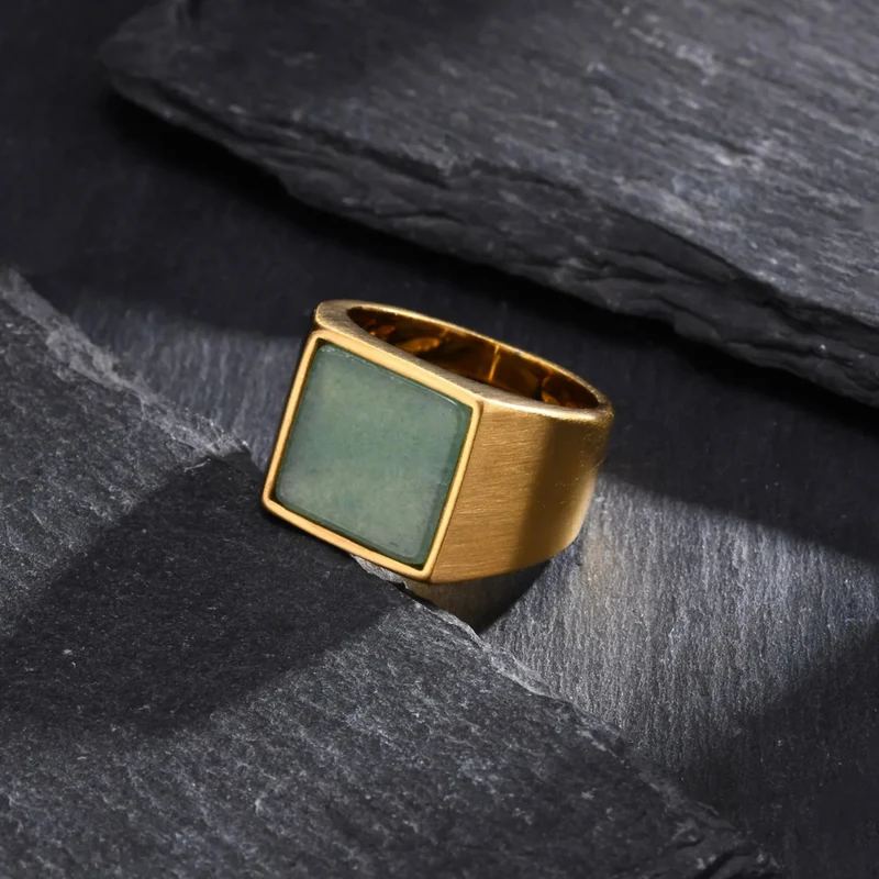 Chevalière Homme Carré Vert