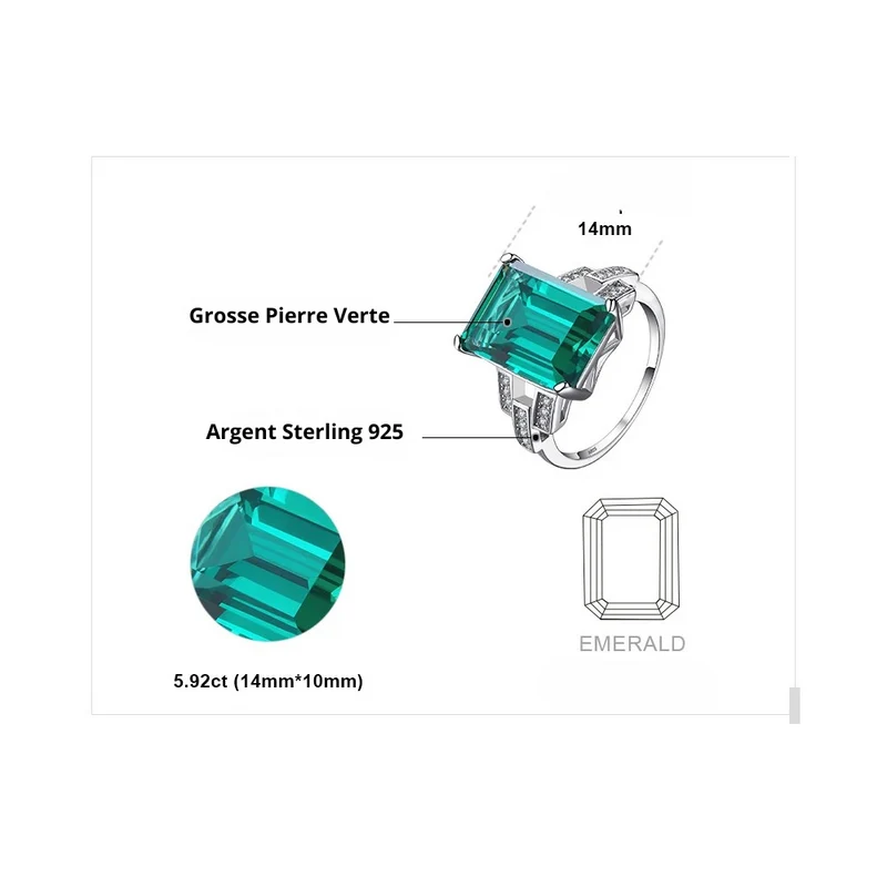 Bague Grosse Pierre Verte
