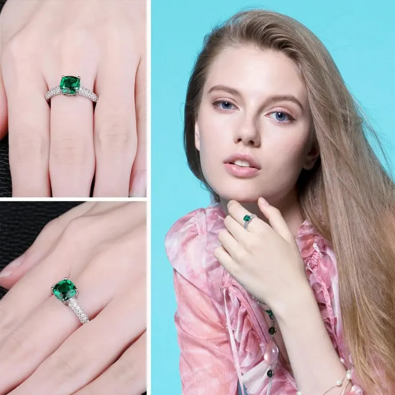 Bague de Fiançailles Diamant Vert