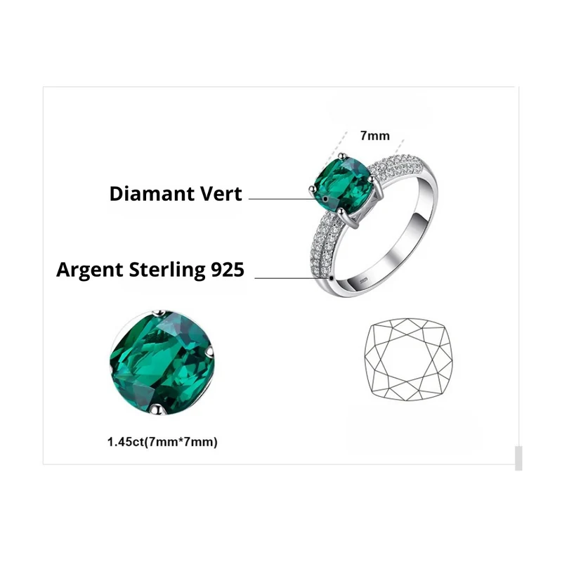 Bague de Fiançailles Diamant Vert