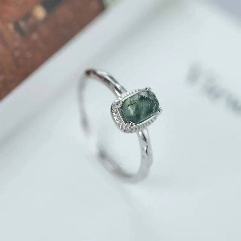 Bague Argent Femme Pierre Verte