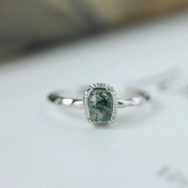 Bague Argent Femme Pierre Verte