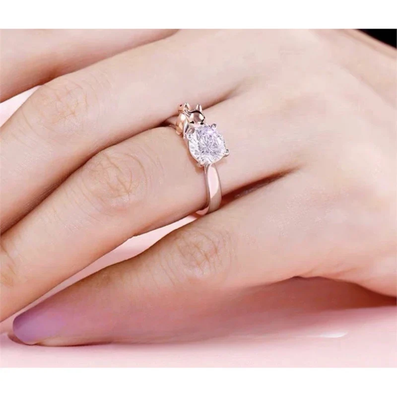Bague Solitaire et petit Renard