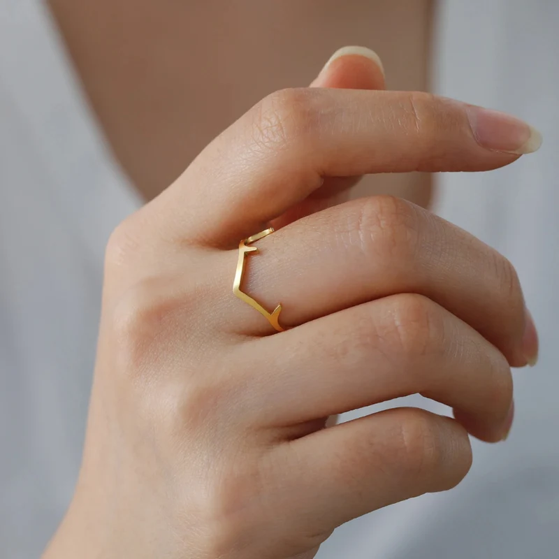 Bague Bois de Cerf Acier