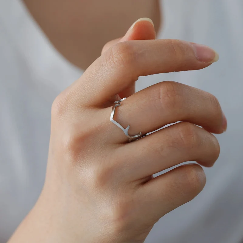Bague Bois de Cerf Acier