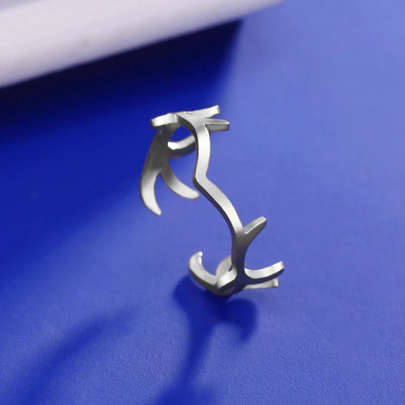 Bague Bois de Cerf Acier
