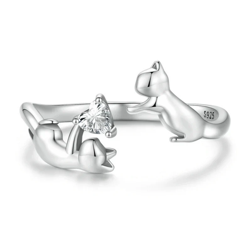 Bague Chats et Diamant