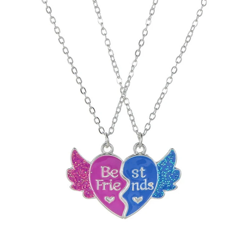 Collier Best Friends Rose et Bleu