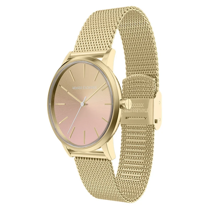 Armani Exchange Round Pink Dial Watch AX5619