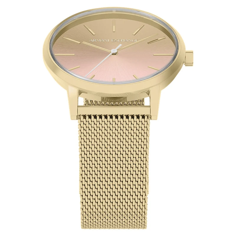 Armani Exchange Round Pink Dial Watch AX5619