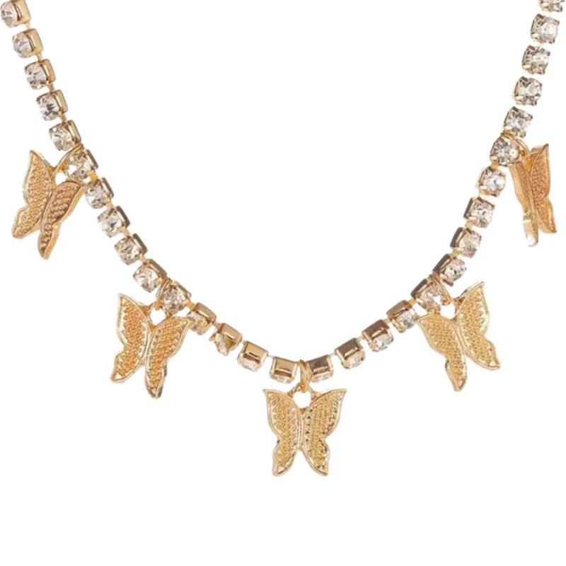 Collier de Diamants et Papillons