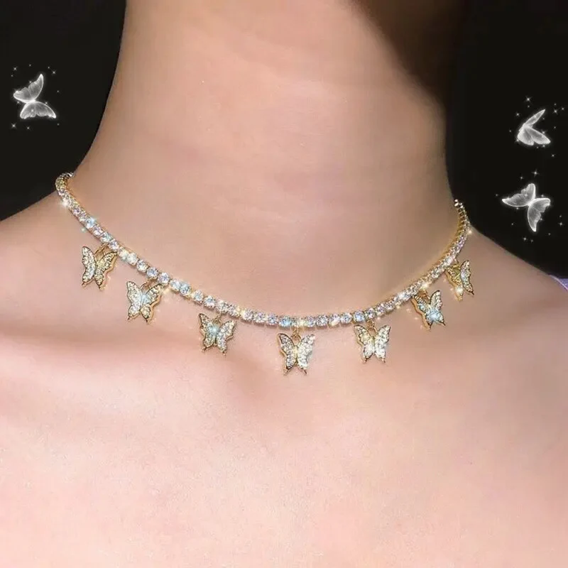 Collier de Diamants et Papillons