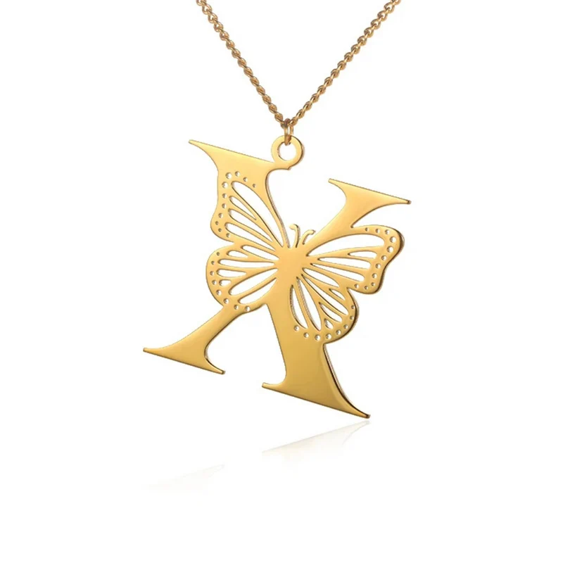 Collier Initiale Papillon