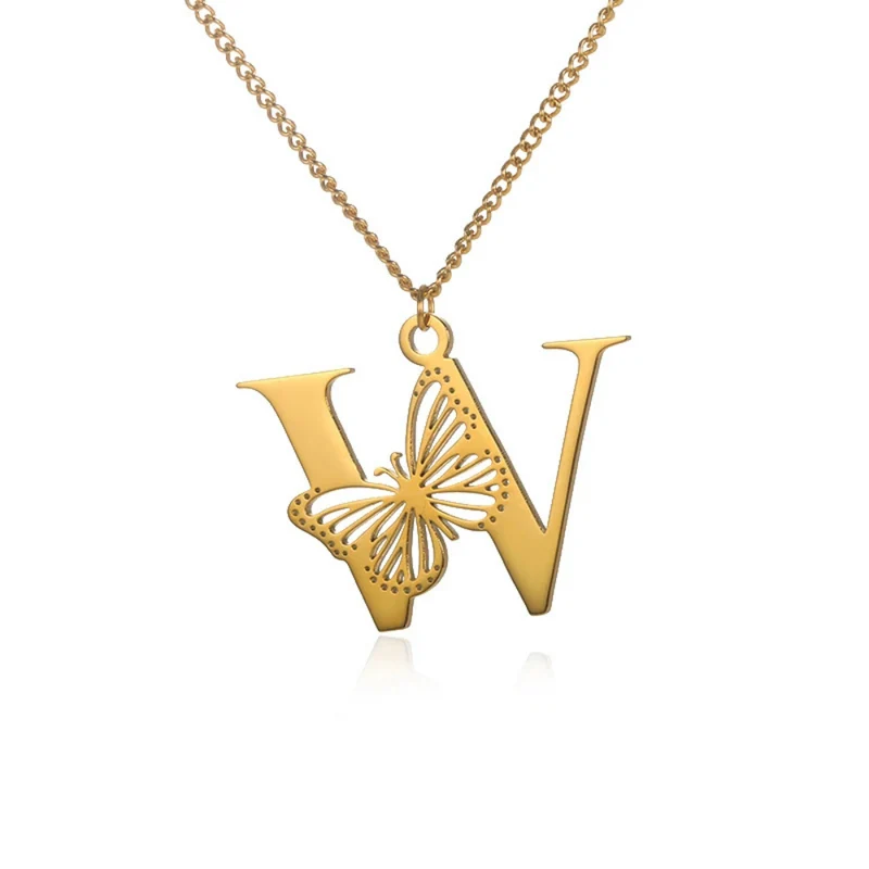 Collier Initiale Papillon