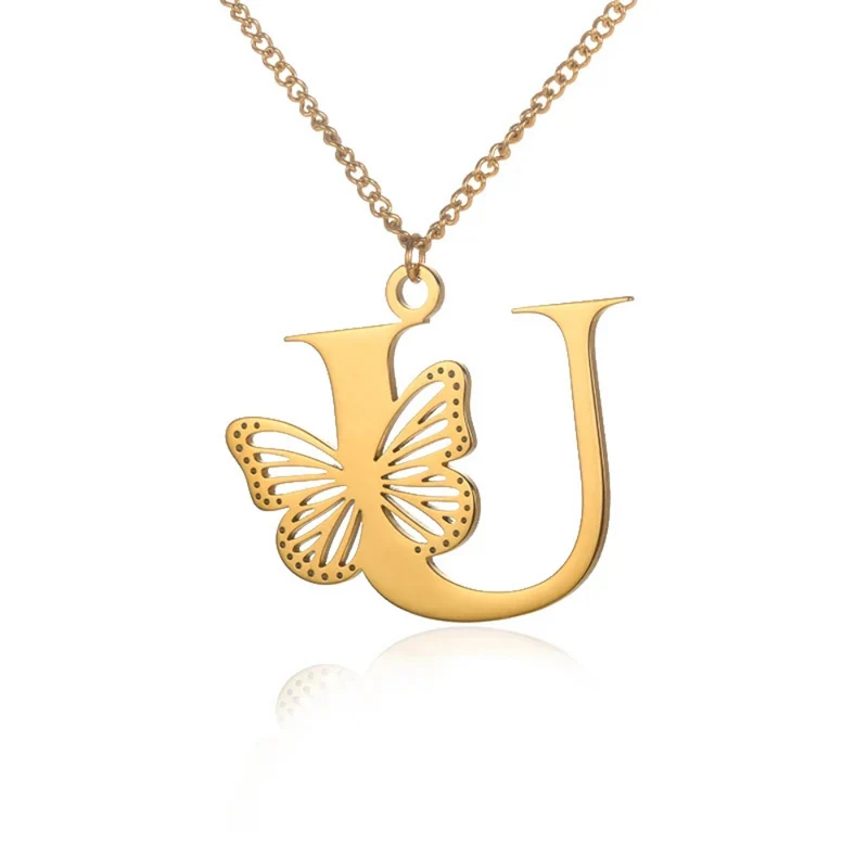 Collier Initiale Papillon