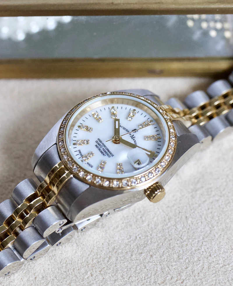 Jacques Du Manoir Inspiration White MOP Women's Watch NROP.08