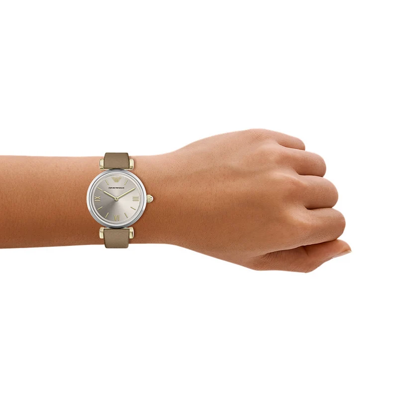 Emporio Armani Round Gold Dial Watch AR11770