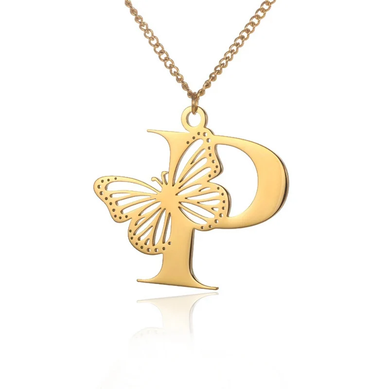 Collier Initiale Papillon