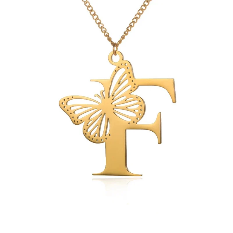 Collier Initiale Papillon