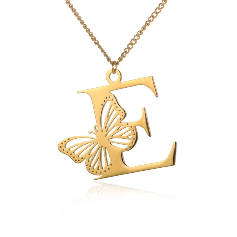Collier Initiale Papillon