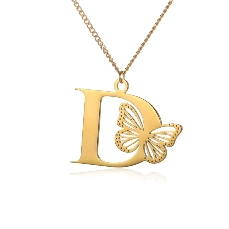 Collier Initiale Papillon