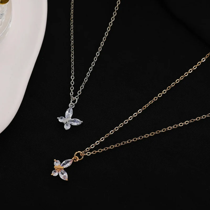 Collier Papillon Cristaux