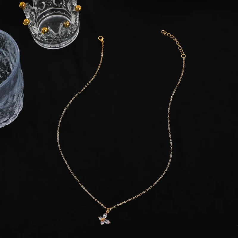Collier Papillon Cristaux