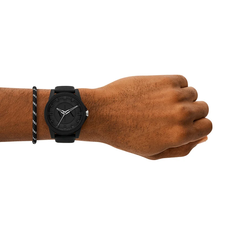 Armani Exchange Outerbanks Hommes Montre Noir AX7159SET
