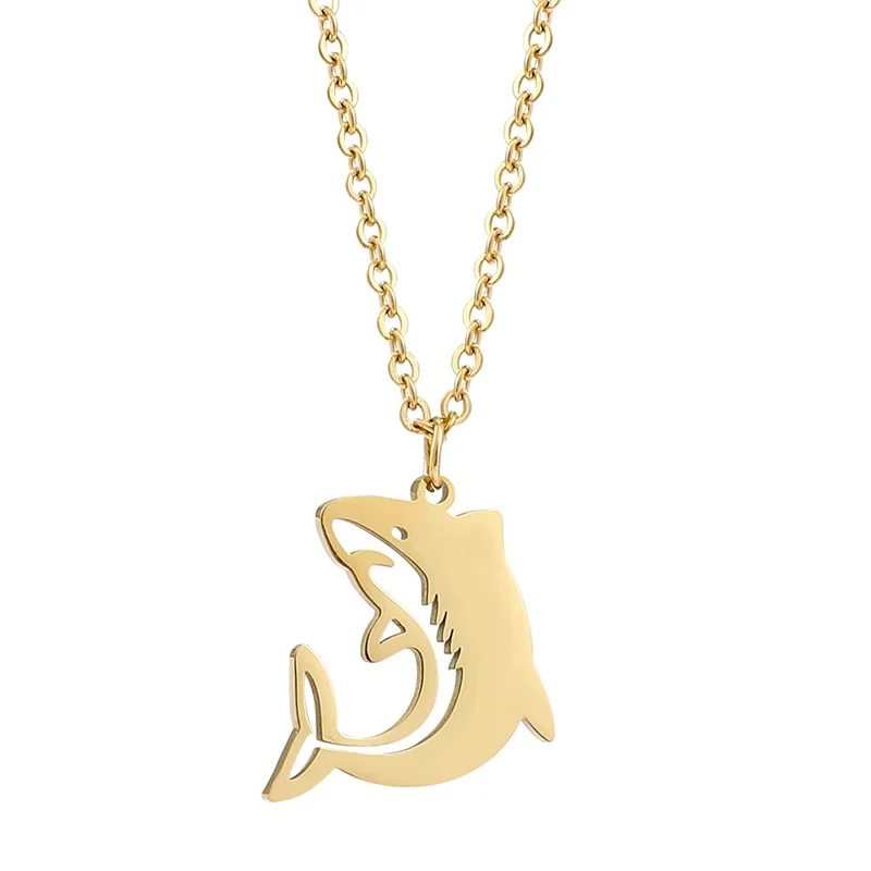Collier Requin Or