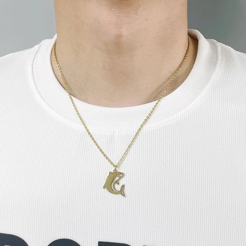 Collier Requin Or