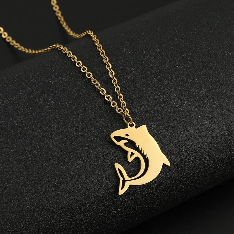 Collier Requin Or