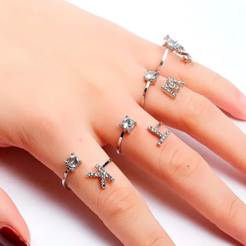 Bague Initiale B Strass