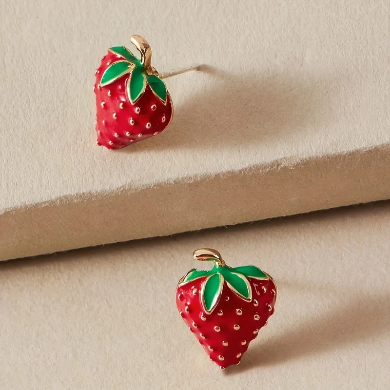 Boucles d'Oreilles Fraise