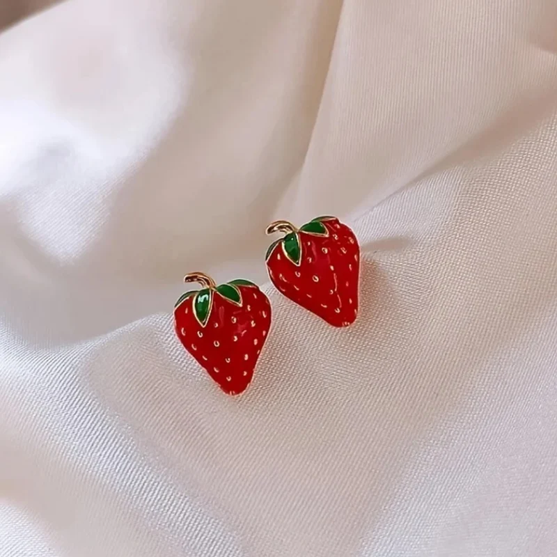 Boucles d'Oreilles Fraise