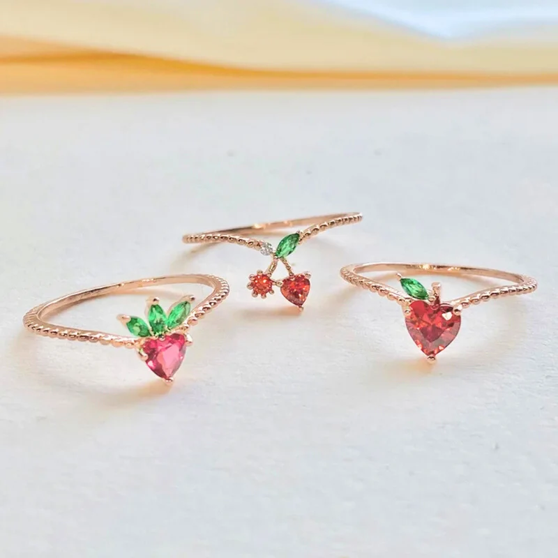 Bague Fraise Cœur