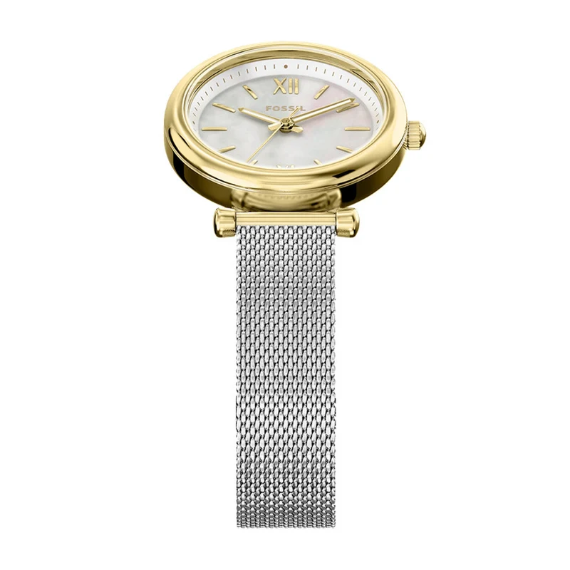 Fossil Carlie Round White Dial Watch ES5463
