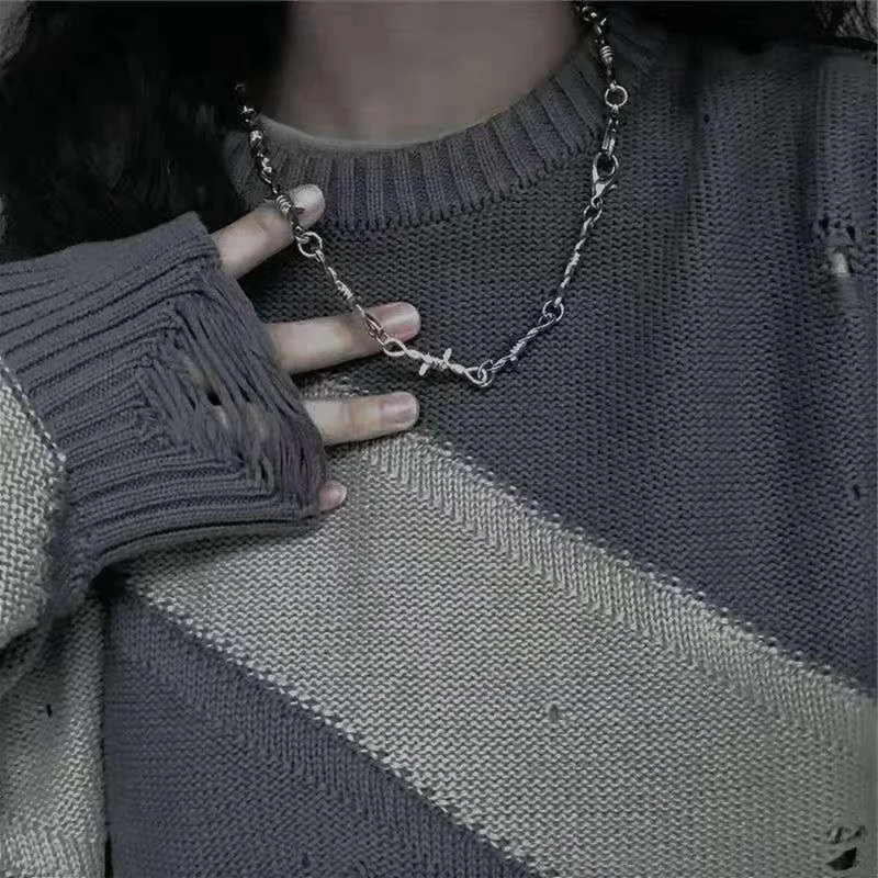 Collier Barbelé Acier Inoxydable