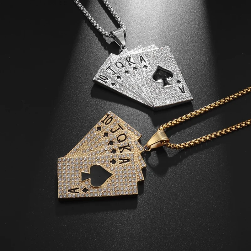 Collier Jeu de Carte Strass