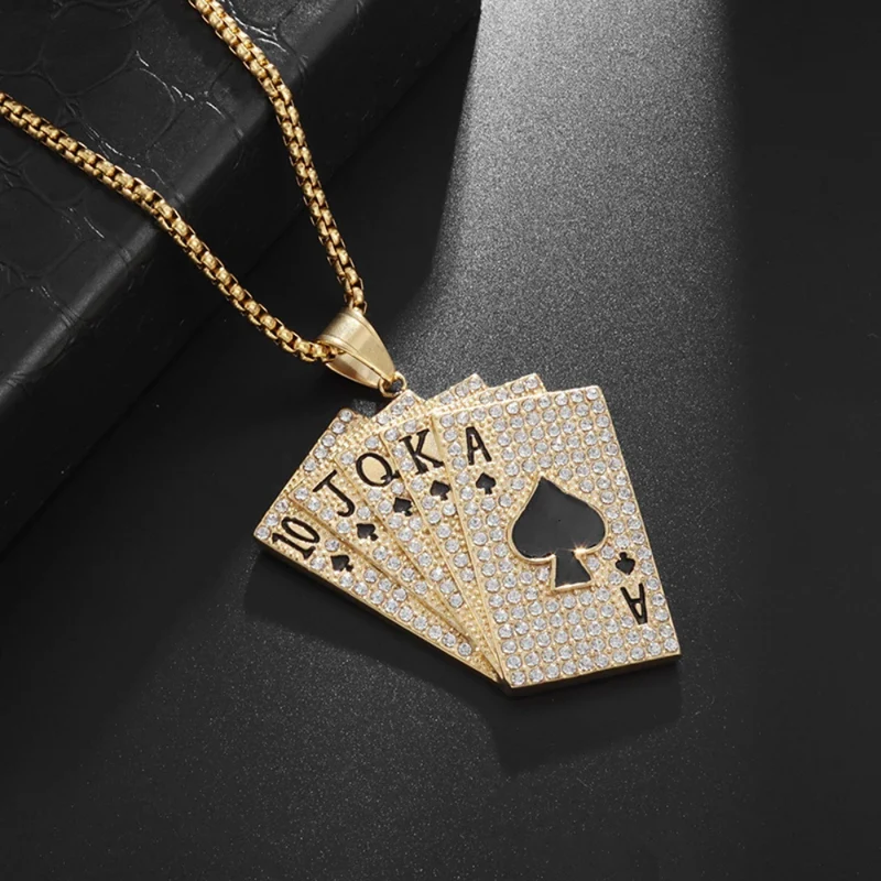 Collier Jeu de Carte Strass