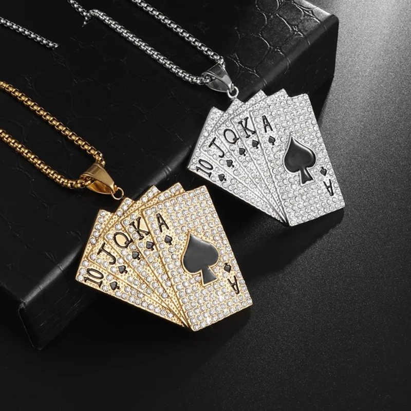 Collier Jeu de Carte Strass