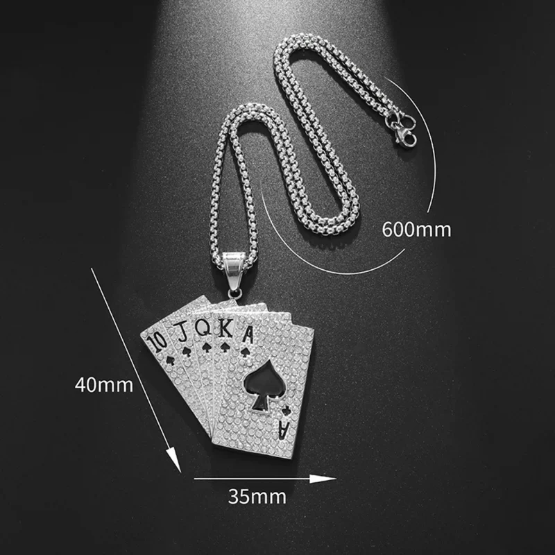 Collier Jeu de Carte Strass