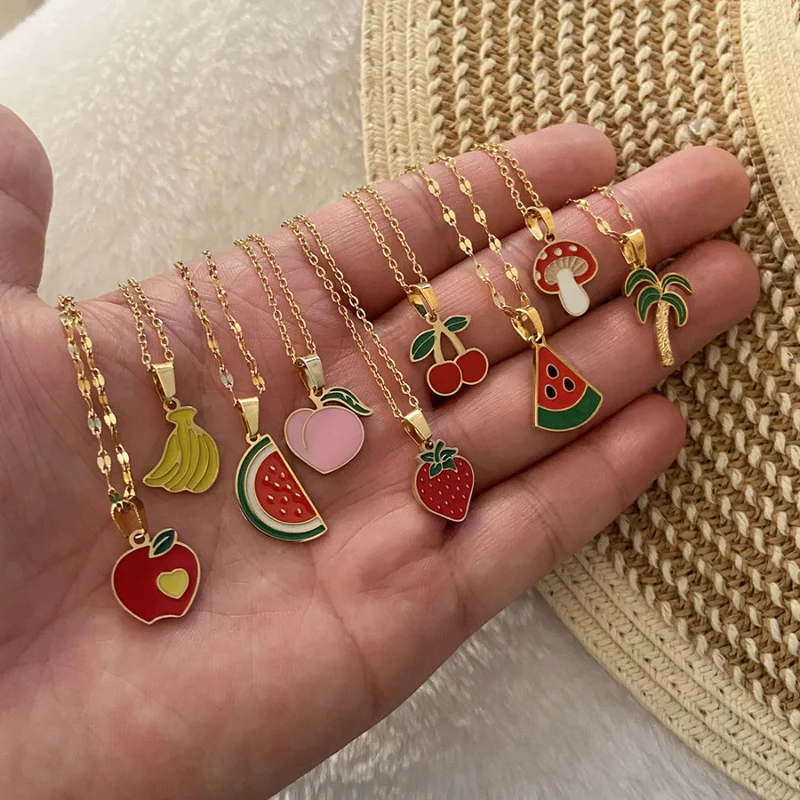 Collier Pendentif Pastèque