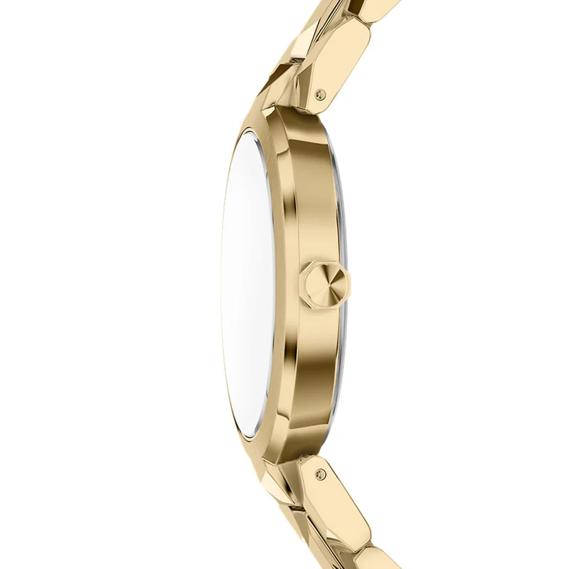 Armani Exchange Audora Round Gold Dial Watch AX4407