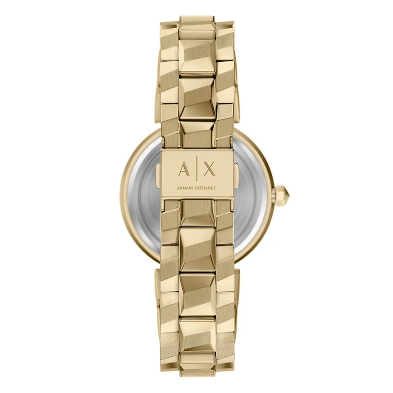 Armani Exchange Audora Round Gold Dial Watch AX4407