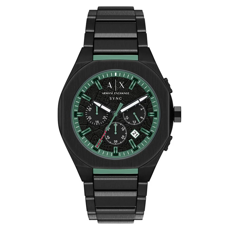 Armani Exchange Sync Round Black Dial Watch AX4294
