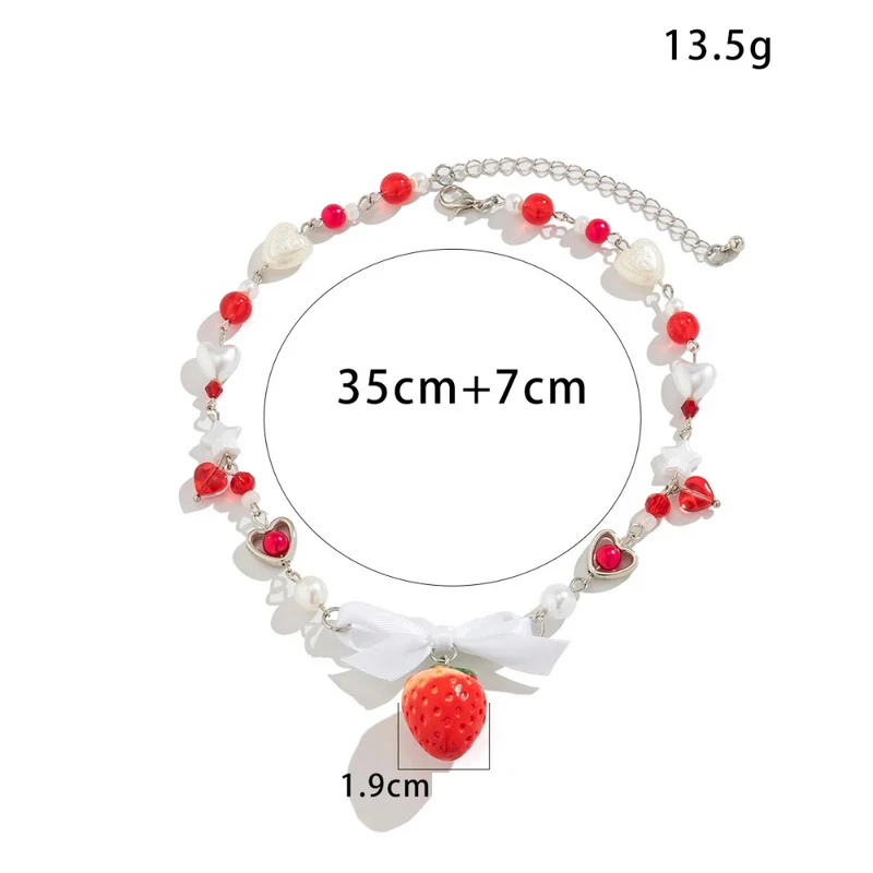 Collier Perles Fraise